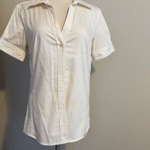 Banana Republic stretch cotton button down White Collared Shirt